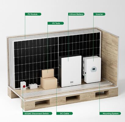 완전 하이브리드 태양광 에너지 시스템 3단계 3KW -30KW 온 오프 그리드 하이브리드 태양광 패널 전력 시스템