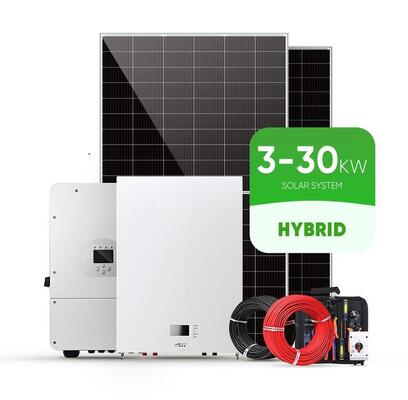 완전 하이브리드 태양광 에너지 시스템 3단계 3KW -30KW 온 오프 그리드 하이브리드 태양광 패널 전력 시스템